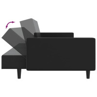 Miniatyr av produktbild för Bäddsoffa 2-sits svart konstläder