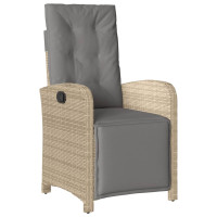 Produktbild för Matgrupp för trädgården med dynor 5 delar beige konstrotting