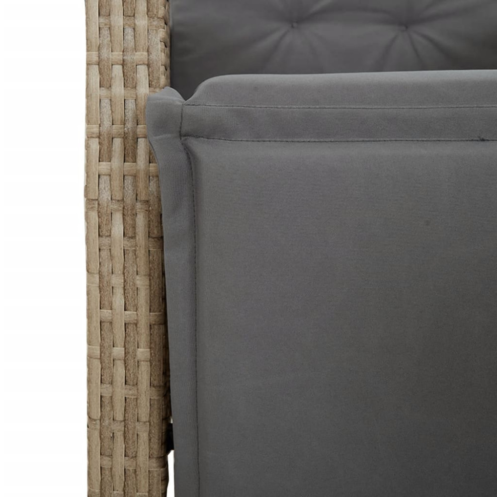 Produktbild för Matgrupp för trädgården med dynor 5 delar beige konstrotting