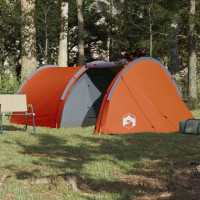 Miniatyr av produktbild för Campingtält 4 personer grå och orange vattentätt