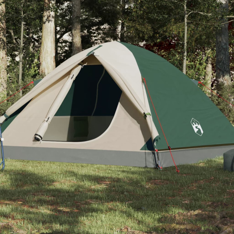 Produktbild för Campingtält 6 personer grön vattentätt