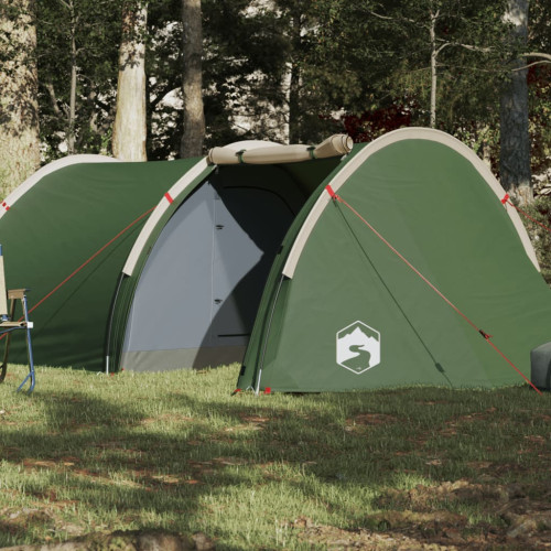 vidaXL Campingtält 4 personer grön 405x170x106 cm 185T taft