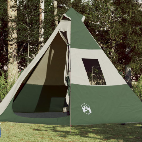 vidaXL Campingtält 7 personer grön 350x350x280 cm 185T taft