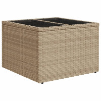 Produktbild för Loungegrupp för trädgården m. dynor 11 delar beige konstrotting