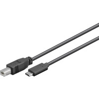 Miniatyr av produktbild för Goobay 67985 USB-kablar 1 m USB 2.0 USB B USB C Svart