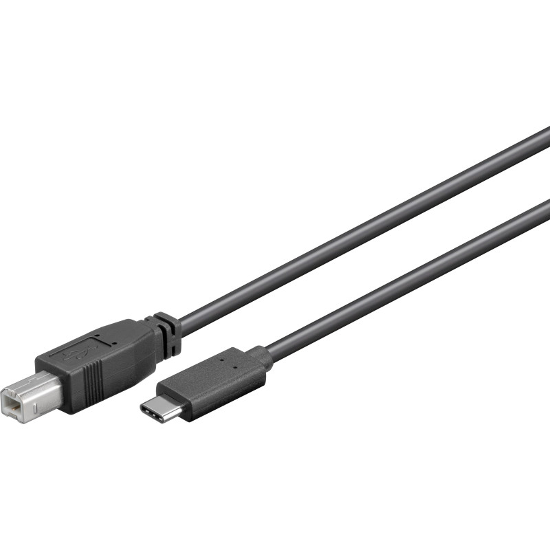 Produktbild för Goobay 67985 USB-kablar 1 m USB 2.0 USB B USB C Svart