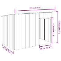 Produktbild för Hundkoja med tak antracit 153x91x110 cm galvaniserat stål