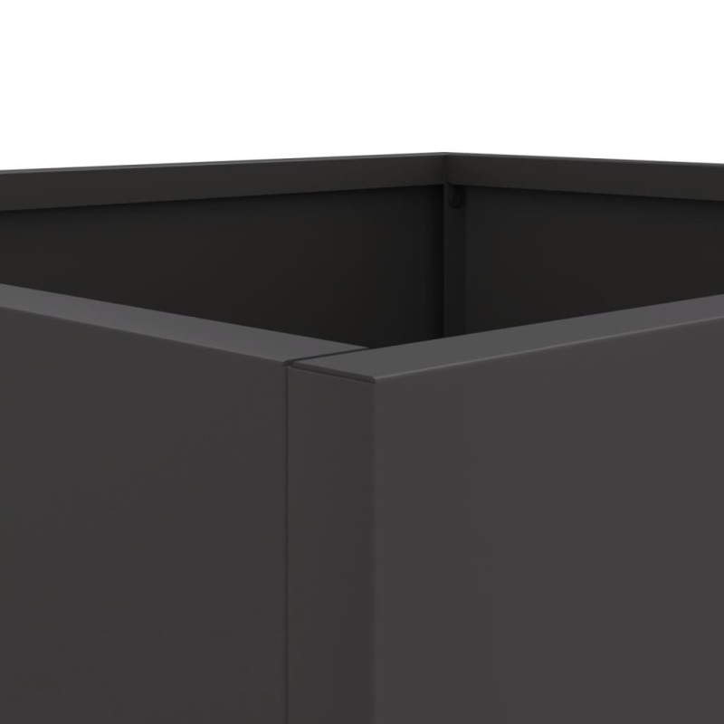 Produktbild för Odlingslådor 2 st svart 49x47x46 cm kallvalsat stål