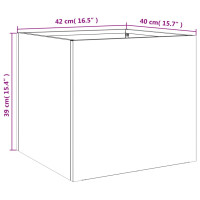 Produktbild för Odlingslåda silver 42x40x39 cm rostfritt stål