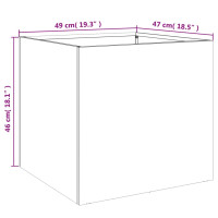 Produktbild för Odlingslådor 2 st vit 49x47x46 cm kallvalsat stål