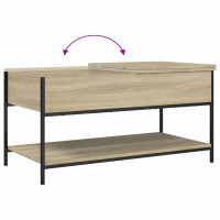 Produktbild för Soffbord sonoma-ek 100x50x50 cm konstruerat trä och metall