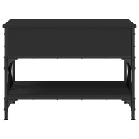 Produktbild för Soffbord svart 70x50x50 cm konstruerat trä och metall