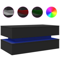 Produktbild för Soffbord med LED svart 90x50x40 cm