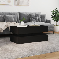 Produktbild för Soffbord med LED svart 90x50x40 cm