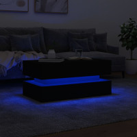 Produktbild för Soffbord med LED svart 90x50x40 cm