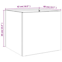 Produktbild för Odlingslåda silver 42x40x39 cm galvaniserat stål