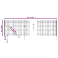 Produktbild för Stängsel antracit 2,2x10 m galvaniserat stål