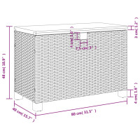 Produktbild för Dynbox grå 80x40x48 cm konstrotting akaciaträ