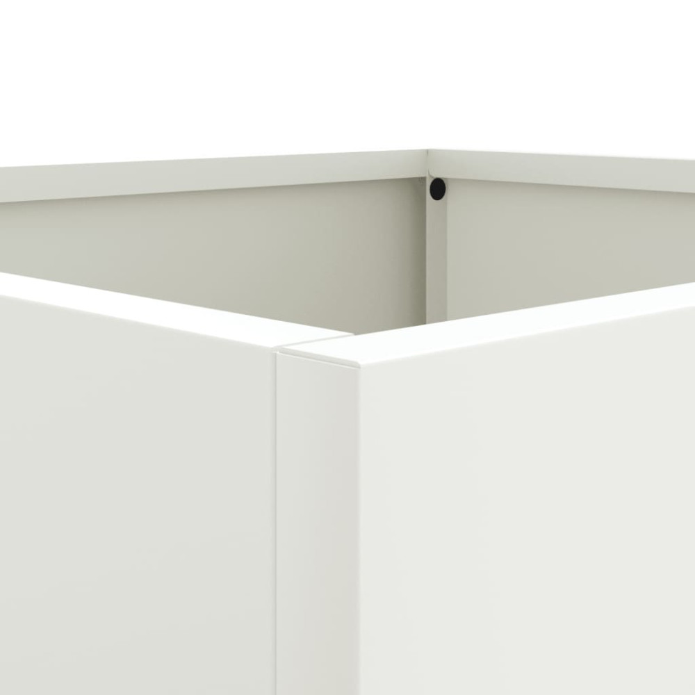 Produktbild för Odlingslådor 2 st vit 42x40x39 cm stål