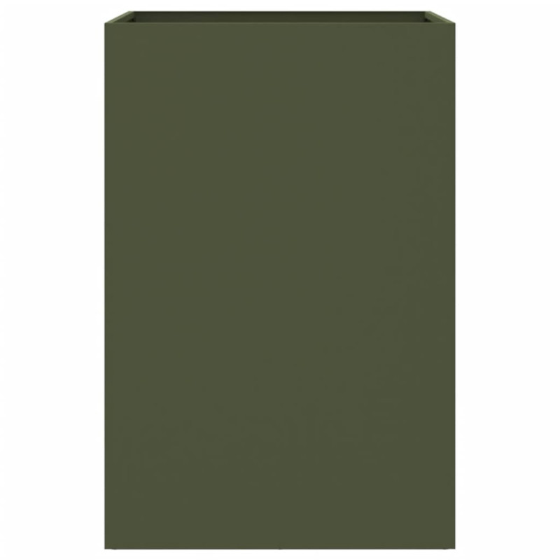 Produktbild för Odlingslåda olivgrön 52x48x75 cm kallvalsat stål