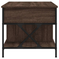 Produktbild för Soffbord brun ek 100x55x50 cm konstruerat trä och metall