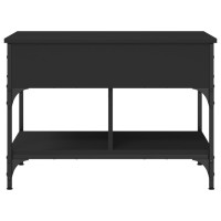 Produktbild för Soffbord svart 70x50x50 cm konstruerat trä och metall