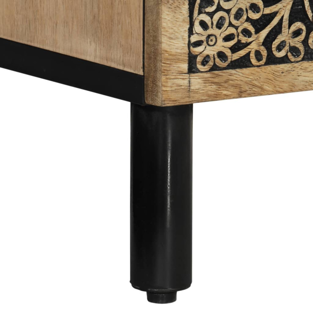 Produktbild för Nattduksbord 2 st 40x33x46 cm massivt mangoträ
