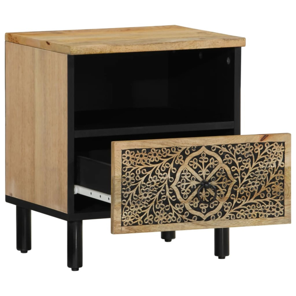 Produktbild för Nattduksbord 2 st 40x33x46 cm massivt mangoträ