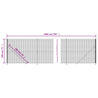 Produktbild för Stängsel med stolpsko antracit 1,8x10 m