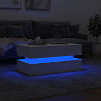 Produktbild för Soffbord med LED vit 90x50x40 cm