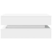 Produktbild för Soffbord med LED vit 90x50x40 cm