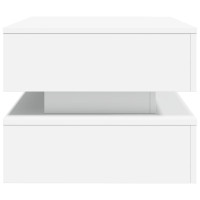 Produktbild för Soffbord med LED vit 90x50x40 cm