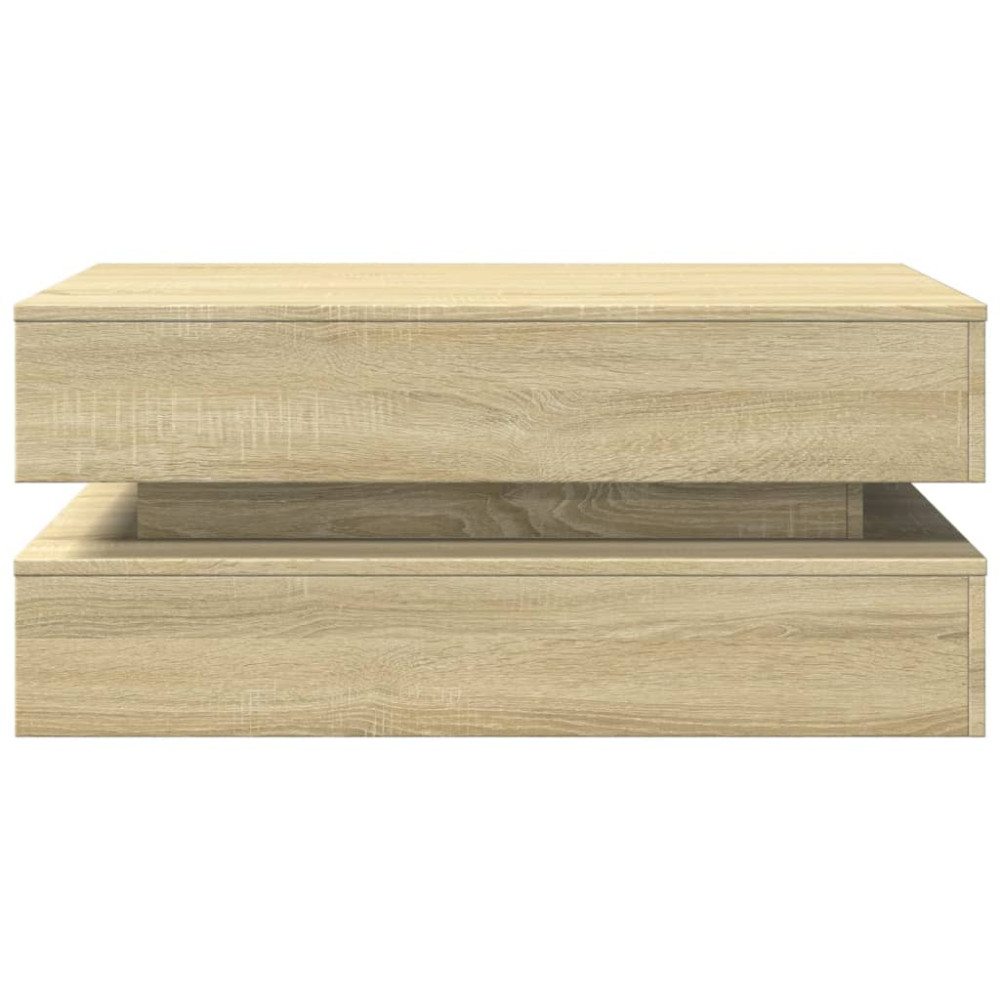 Produktbild för Soffbord med LED sonoma-ek 90x50x40 cm
