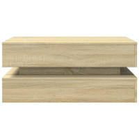 Produktbild för Soffbord med LED sonoma-ek 90x50x40 cm