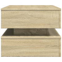 Produktbild för Soffbord med LED sonoma-ek 90x50x40 cm