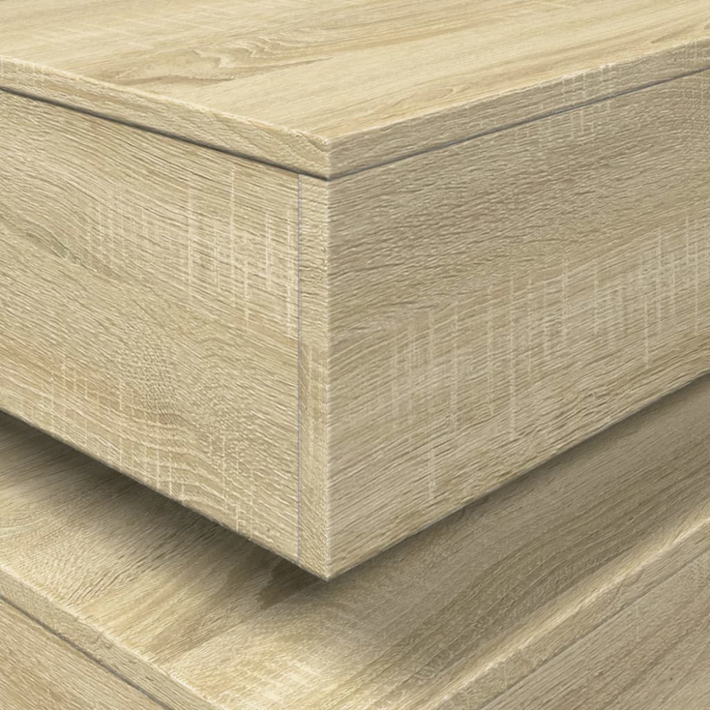 Produktbild för Soffbord med LED sonoma-ek 90x50x40 cm