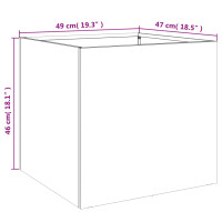 Produktbild för Odlingslåda vit 49x47x46 cm kallvalsat stål