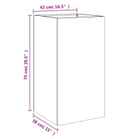 Produktbild för Odlingslåda silver 42x38x75 cm galvaniserat stål