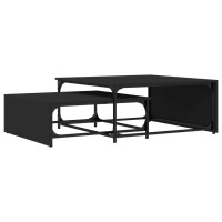 Produktbild för Satsbord 2 st svart konstruerat trä och metall