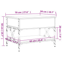 Produktbild för Soffbord sonoma-ek 70x50x50 cm konstruerat trä och metall