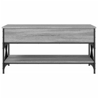Miniatyr av produktbild för Soffbord grå sonoma 100x50x50 cm konstruerat trä och metall
