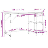 Produktbild för Skrivbord brun ek 120x50x75 cm metall och konstruerat trä