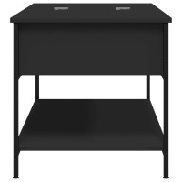 Produktbild för Soffbord svart 100x50x50 cm konstruerat trä och metall