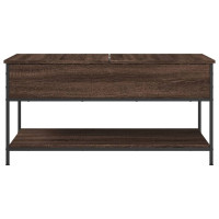 Produktbild för Soffbord brun ek 100x50x50 cm konstruerat trä och metall