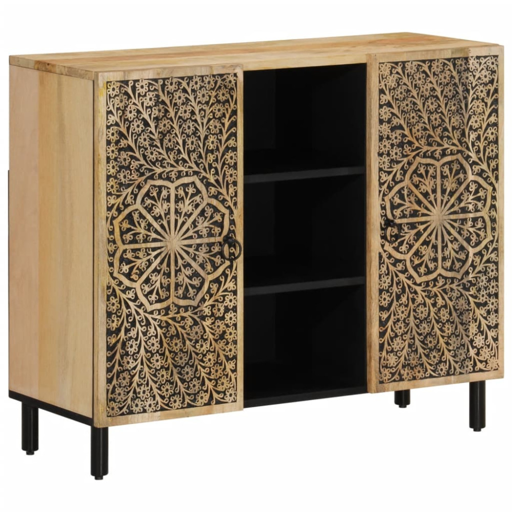Produktbild för Sidoskåp 90x33x75 cm massivt mangoträ