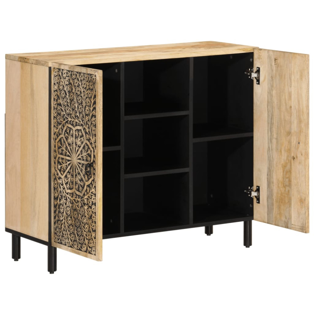 Produktbild för Sidoskåp 90x33x75 cm massivt mangoträ