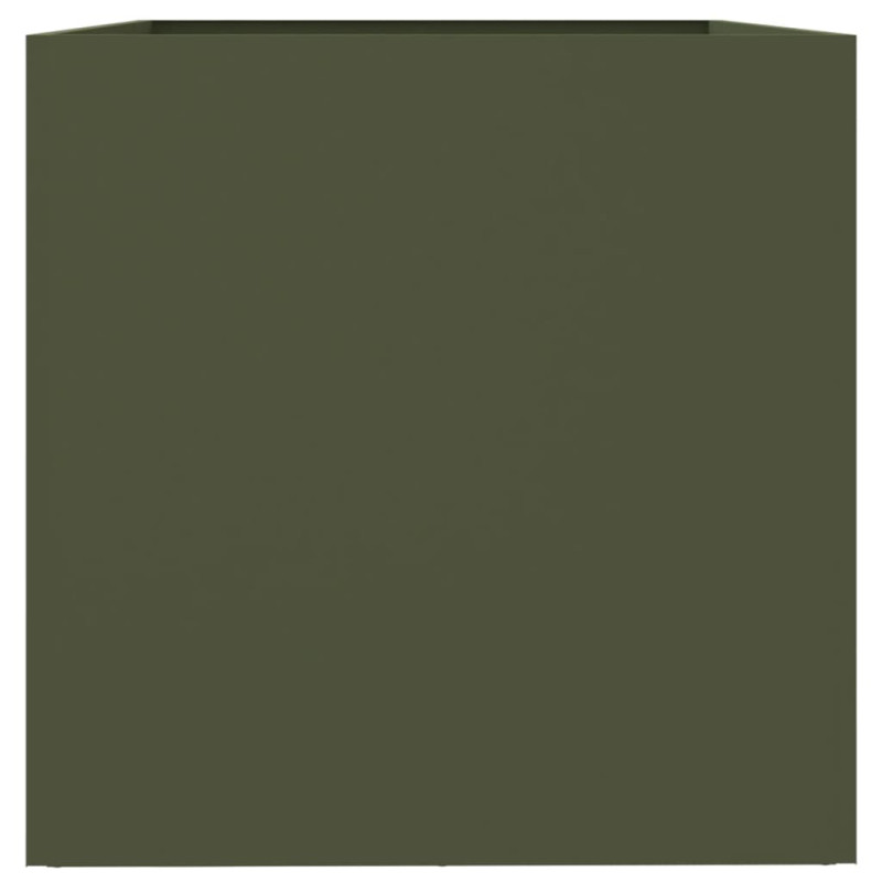 Produktbild för Odlingslåda olivgrön 62x47x46 cm kallvalsat stål