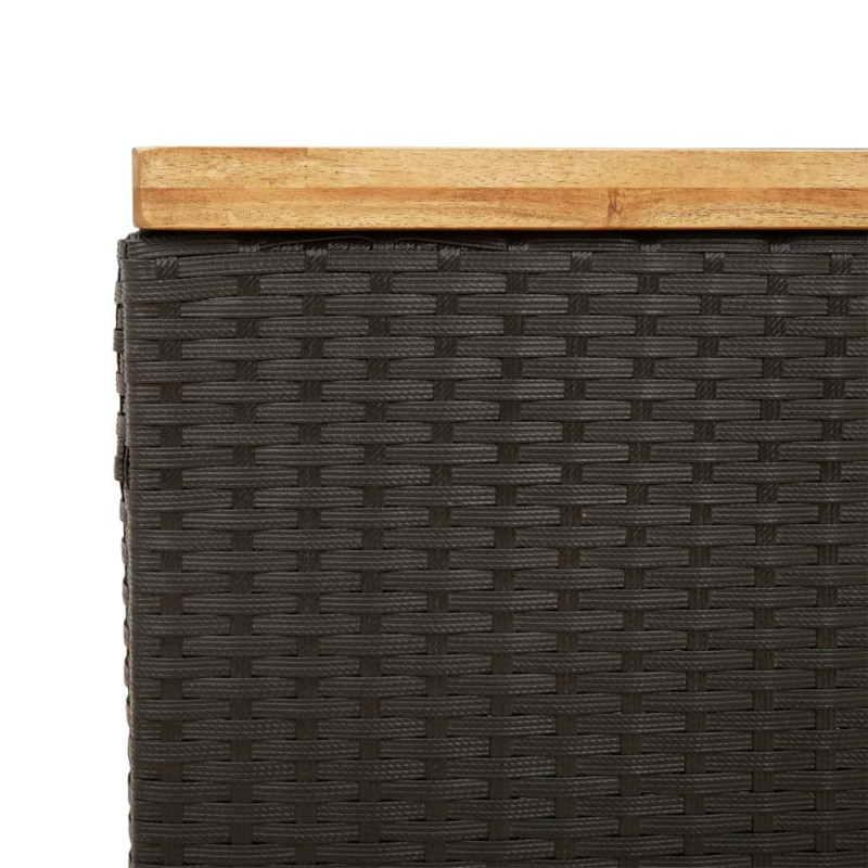 Produktbild för Dynbox svart 110x55x63 cm konstrotting akaciaträ