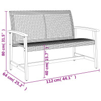 Produktbild för Loungegrupp för trädgården 5 delar beige konstrotting akaciaträ