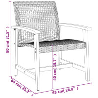 Produktbild för Loungegrupp för trädgården 5 delar beige konstrotting akaciaträ